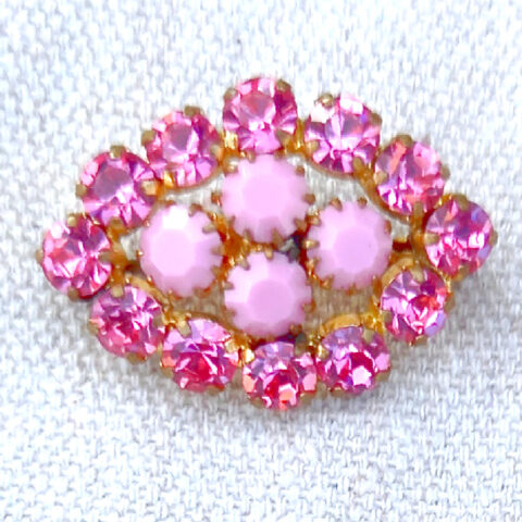 Faux Pink Rhinestone Brooch (VCAJ-046)