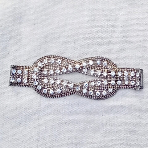 Vintage Double-Loop Rhinestone (Strass) Brooch (VCAJ-049)