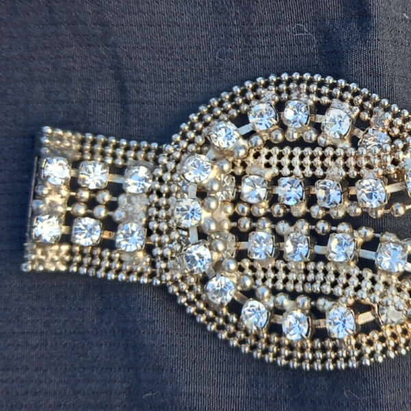 Vintage Double-Loop Rhinestone (Strass) Brooch (VCAJ-049) - Image 2