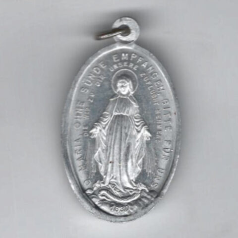Vintage Religious Miraculous Aluminum Devotional Pendant (VCAJ-051)