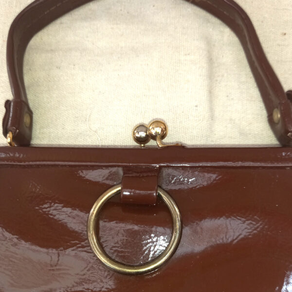 Vintage Vinyl Purse Brown (VCBA-009) - Image 3