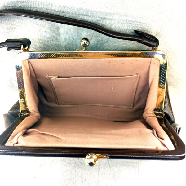 Vintage Vinyl Purse Brown (VCBA-009) - Image 4
