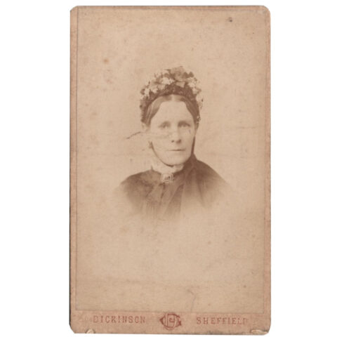 CdV Portrait of Older Woman by G T Y Dickinson Sheffield (ANPH-004)