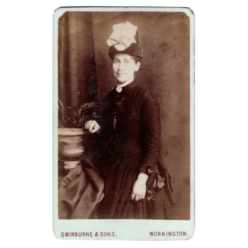 CdV of a Young Woman Standing by Swinburne & Sons Workington (ANPH-010)