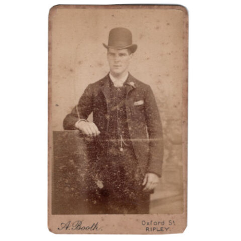 CdV of Young Man with Top-Hat by A Booth Ripley (ANPH-016)