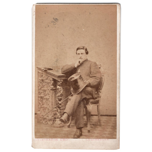 CdV of Man Sitting with Top-hat by Winterbon Bro Colchester (ANPH-017)