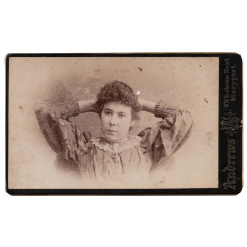CdV of a Young Woman Hands Behind Head by H Andrews Maryport (ANPH-033)