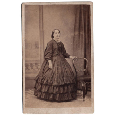 CdV of a Young Woman Standing by J Thomas Sheffield (ANPH-036)