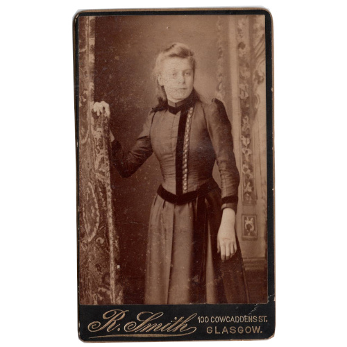 CdV of a Young Woman Standing by R Smith Glasgow (ANPH-041)