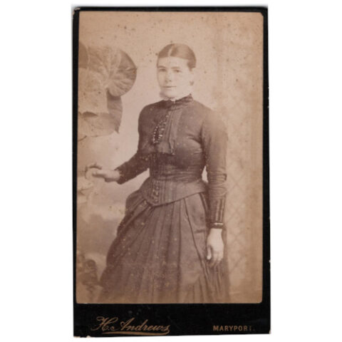 CdV of a Young Woman Standing by H Andrews Maryport (ANPH-046)