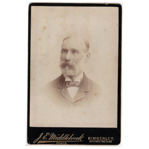 Cabinet Card of a Man with Beard by J E Middlebrook Kimberley (ANPI-003)