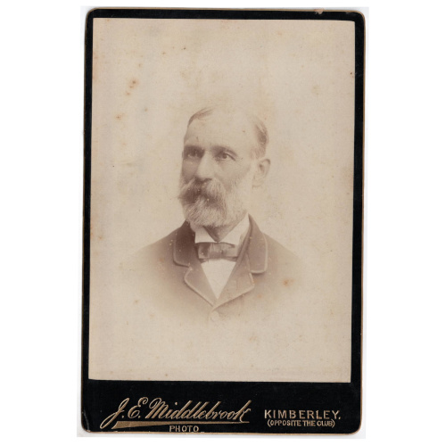 Cabinet Card of a Man with Beard by J E Middlebrook Kimberley (ANPI-003)