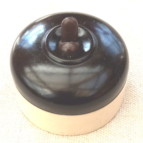 1920s Bakelite Ceramic Rocker Light Switch (ANTV-007)