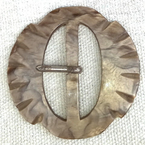1940s Brown Marbled Belt Buckle (BB-050)
