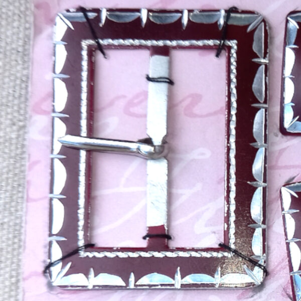 Vintage Metal Belt Buckle with 6 Matching Buttons (BB-053) - Image 2