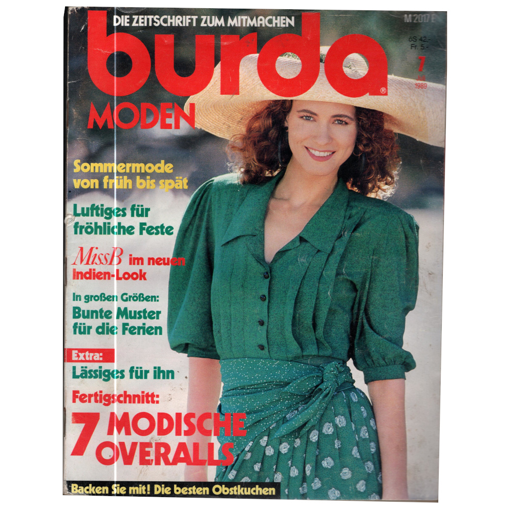 BURDA Magazine July 1989 with 80+ Patterns (BKSP-002)