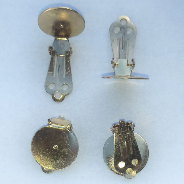 14mm Blank Ear Clips Gold-Tone (20 Pcs) for DIY Jewelry (CWWB-013) - Image 4
