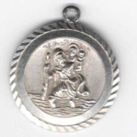 Sterling Silver Pendant of Saint Christopher (VCAJ-058)