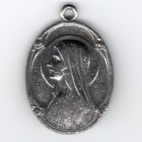 Vintage Religious Catholic Pendant of St Bernadette Lourdes France (VCAJ-059)