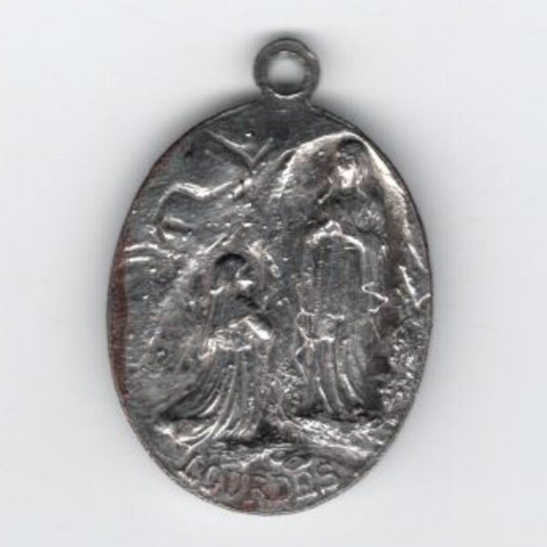Vintage Religious Catholic Pendant of St Bernadette Lourdes France (VCAJ-059) - Image 2