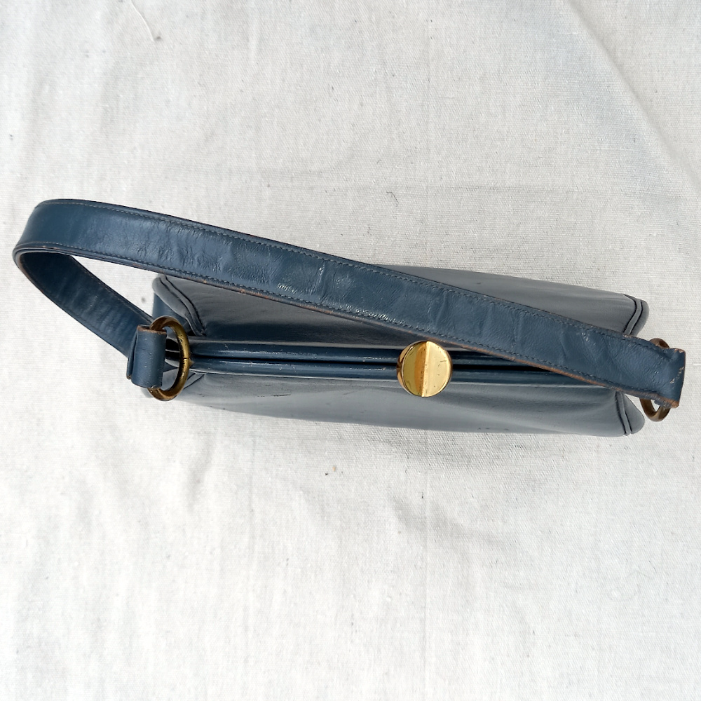 Vintage Leather Purse Blue (VCBA-011) - Image 3