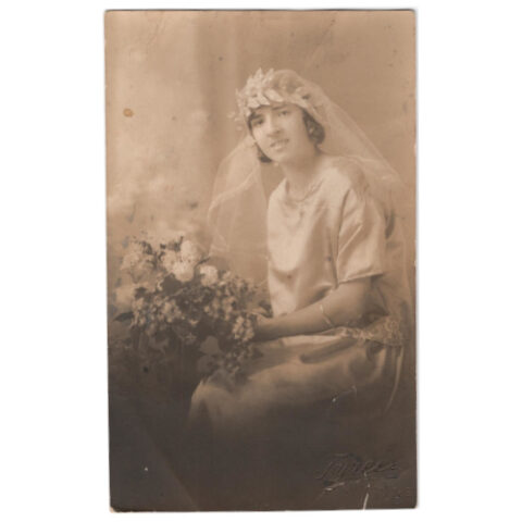 Bride in a Wedding Gown With a Decorative Veil by Tyree (ANPC-003)