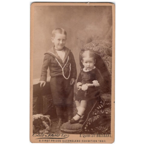 CdV of Two Children by Elite Photo Co Brisbane (ANPH-057)