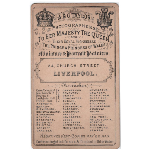 CdV of a Young Girl by A & G Taylor BLiverpool (ANPH-071) - Image 2