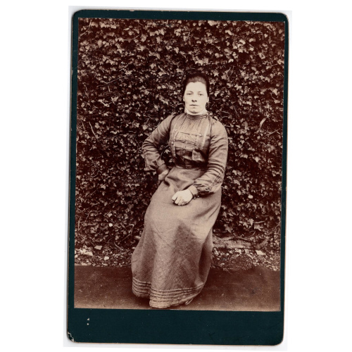 Cabinet Card of a Woman Sitting Outside (ANPI-004)
