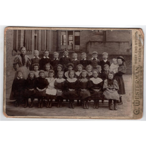 Cabinet Card of a School Class by C Westerman Hebden Bridge (ANPI-008)