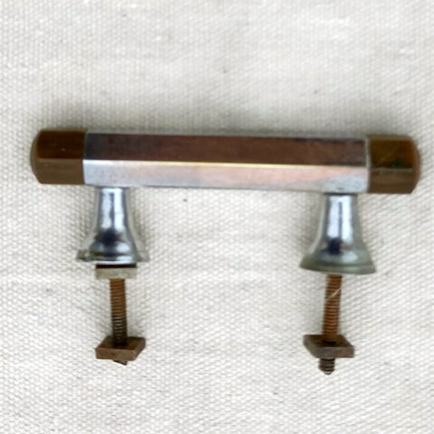 Art Deco Pull Handle Bakelite/Chromed C/C=53mm (ANTR-021)