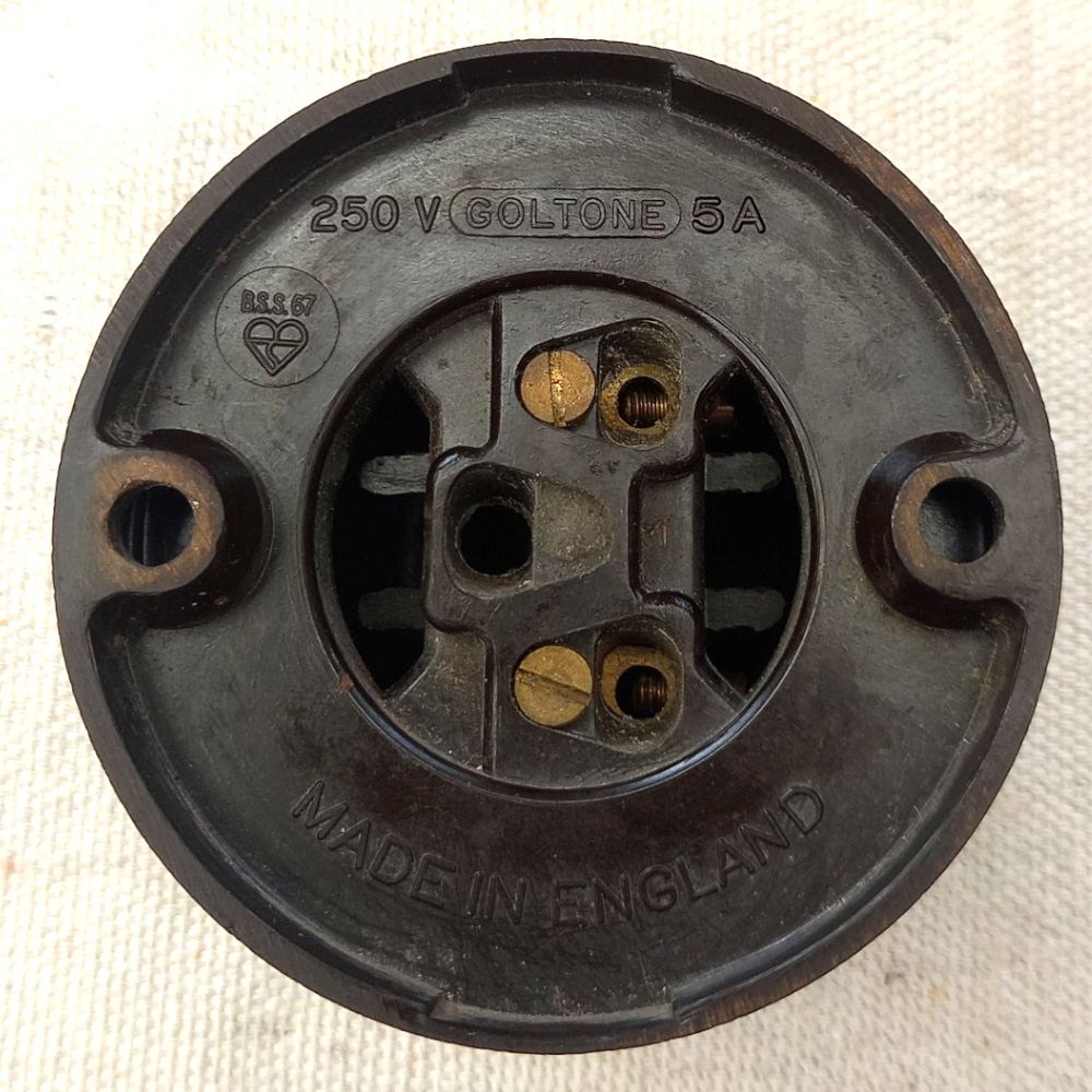 Bakelite Ceiling Lampholder Brown 5A 250V by Goltone (ANTV-003) - Image 2