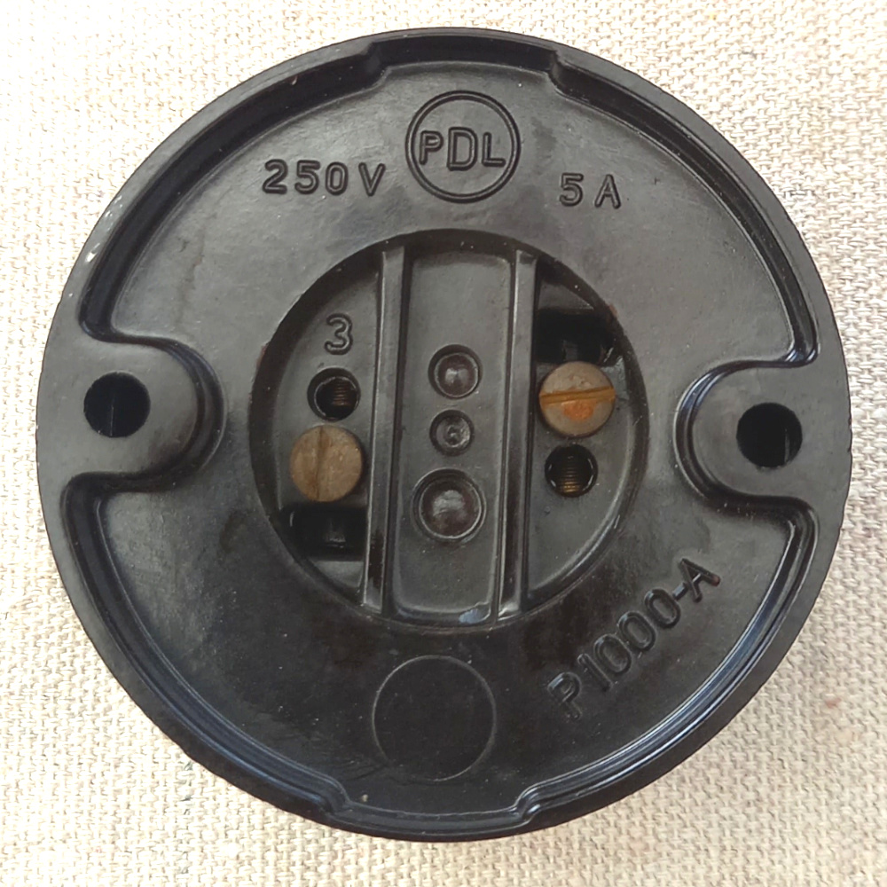 Bakelite Ceiling Lampholder Brown 5A 250V by PDL (ANTV-004) - Image 2