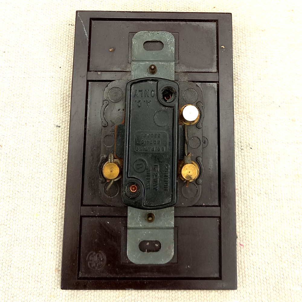 Vintage Bakelite Rocker Light Switch (ANTV-020) - Image 2