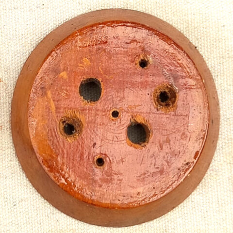 Vintage Wooden Mounting Block 90/72mm Round (ANTV-025)