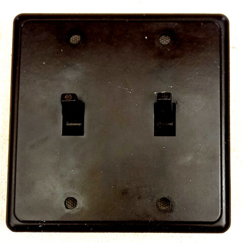 Double Brown Bakelite Switch 10A 240VAC by PDL (ANTV-028)