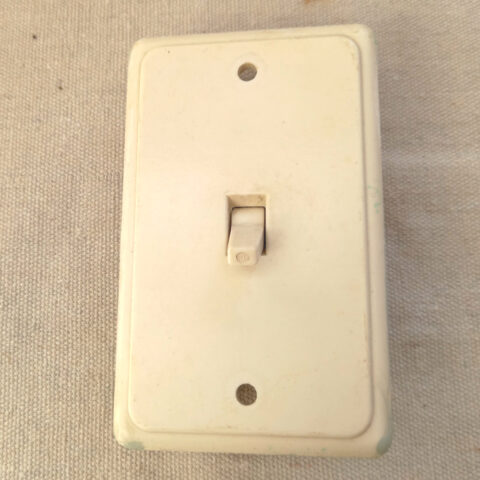 Vintage Bakelite Rocker Light Switch White by PDL (ANTV-051)