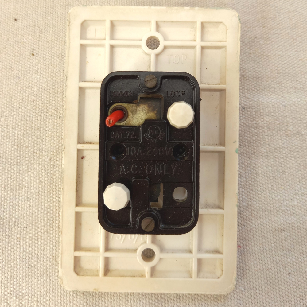 Vintage Bakelite Rocker Light Switch White by PDL (ANTV-051) - Image 2