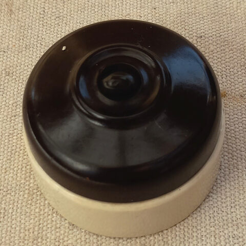 1930s Bakelite Ceramic Rocker Light Switch (ANTV-057)