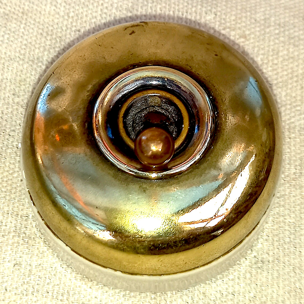 1920s Brass Ceramic Rocker Power Switch by Crabtree (ANTV-077)