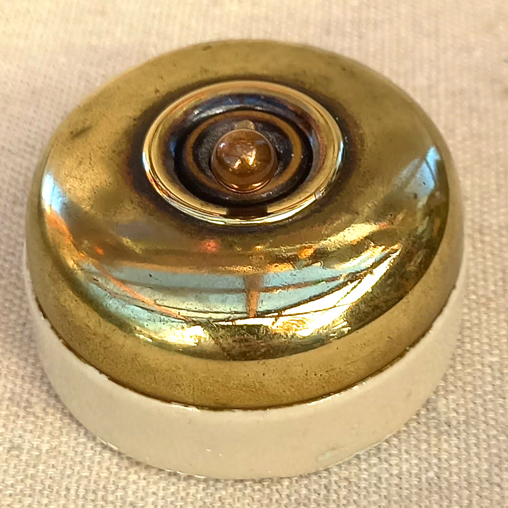 1920s Brass Ceramic Rocker Power Switch by Crabtree (ANTV-077) - Image 3