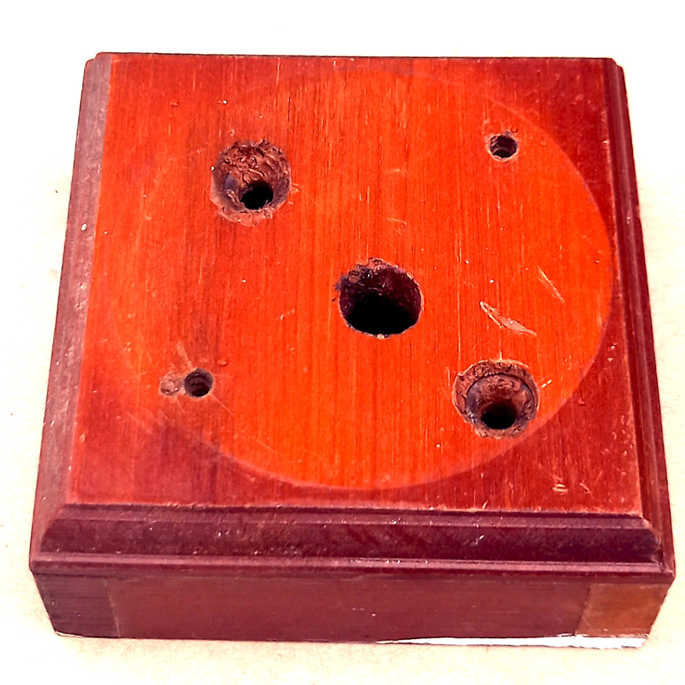 Vintage Wooden Mounting Block 75mm Square (ANTV-081)