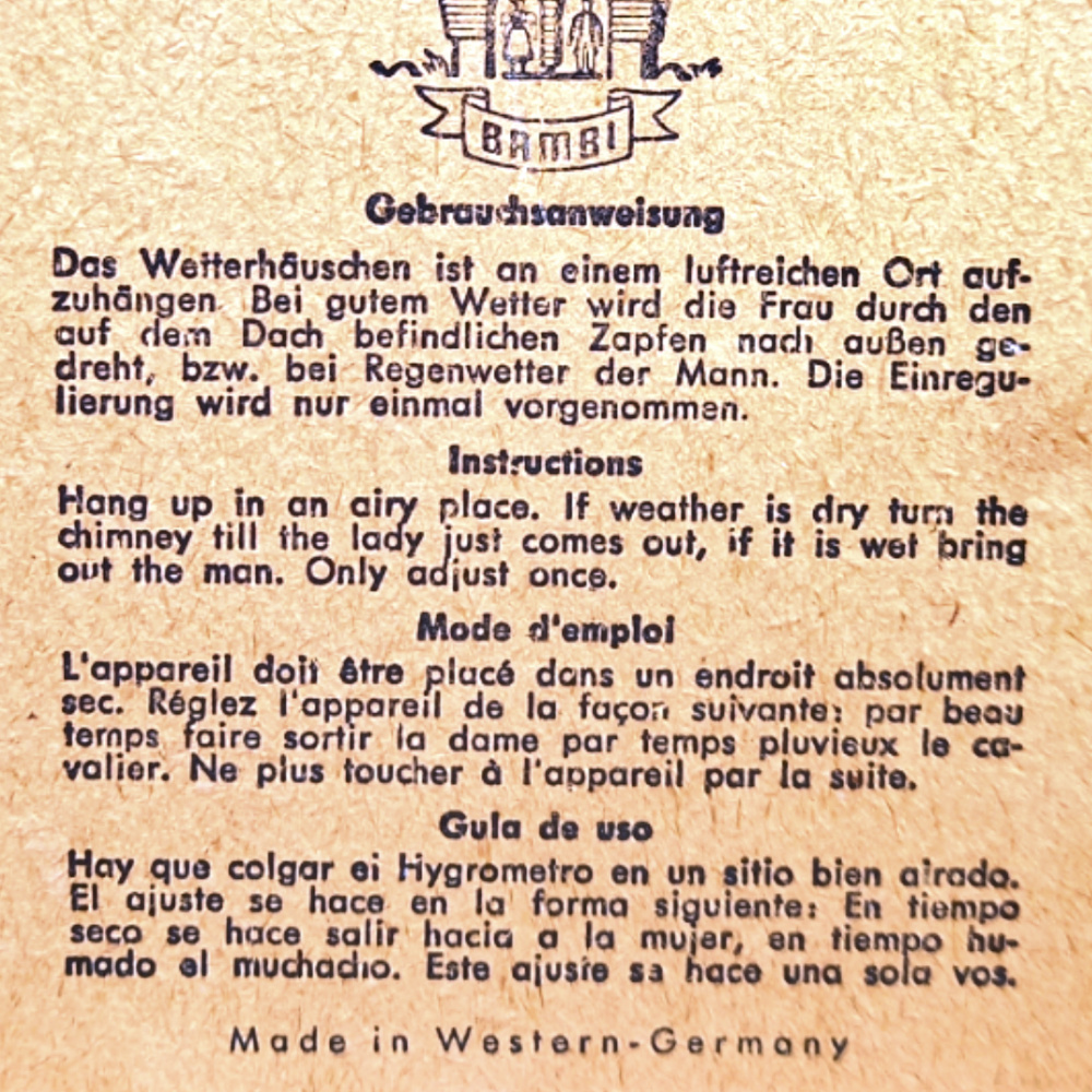 Vintage German Alpine Weather House by Bambi (SANT-012) - Image 3