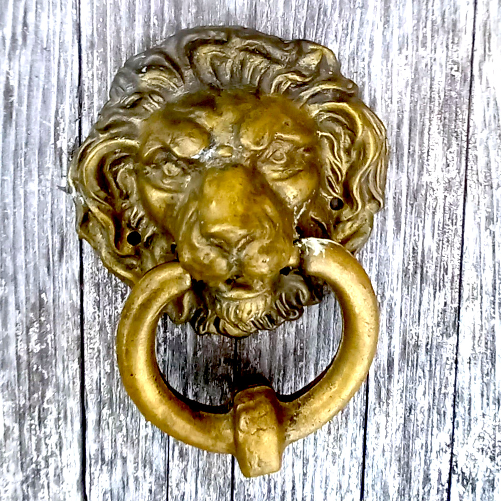 Antique Solid Brass Lion Head Door Knocker (SANT-016) - Image 4