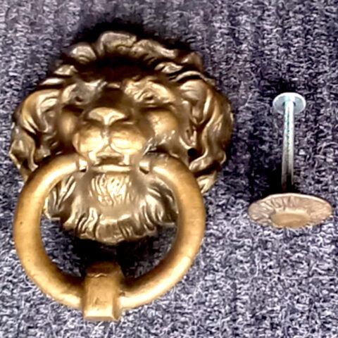 Antique Solid Brass Lion Head Door Knocker (SANT-016)