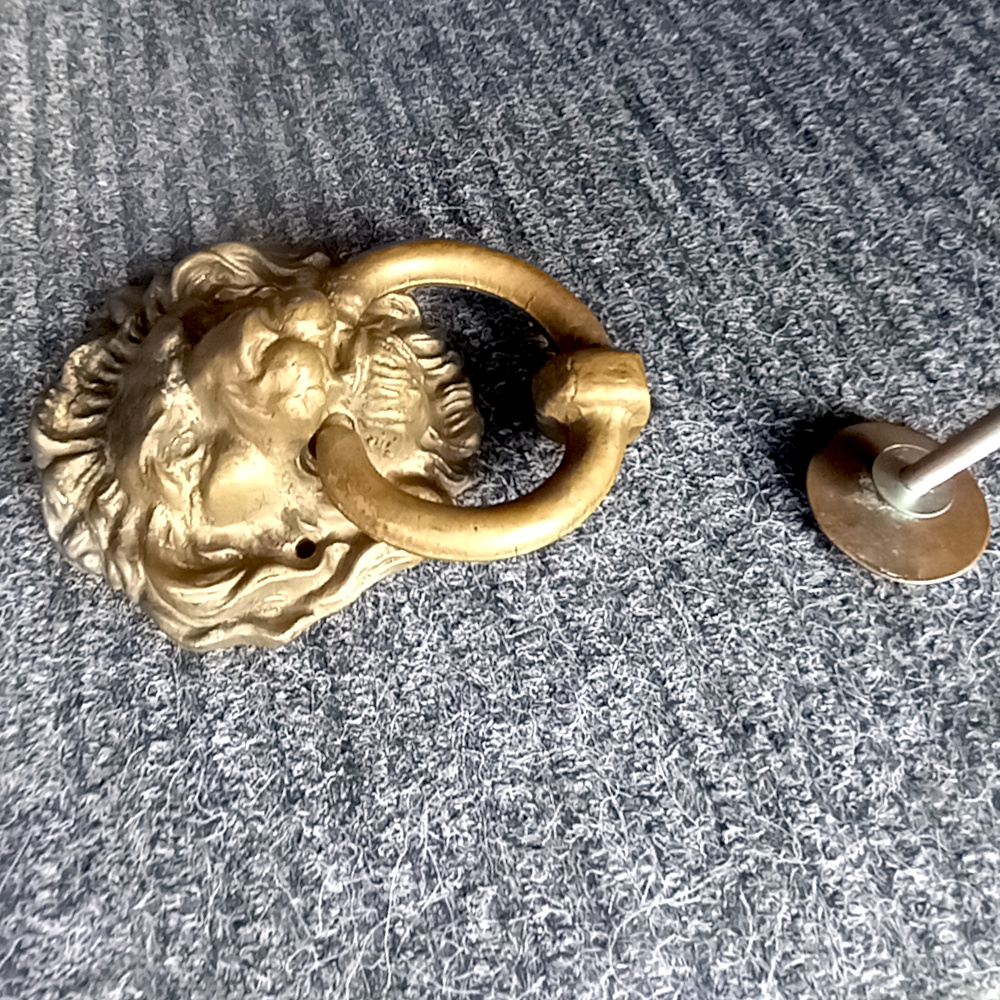 Antique Solid Brass Lion Head Door Knocker (SANT-016) - Image 6