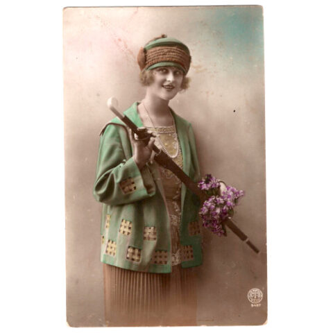 1920s Postcard of Women in Art Deco Clothing (ANPC-007)