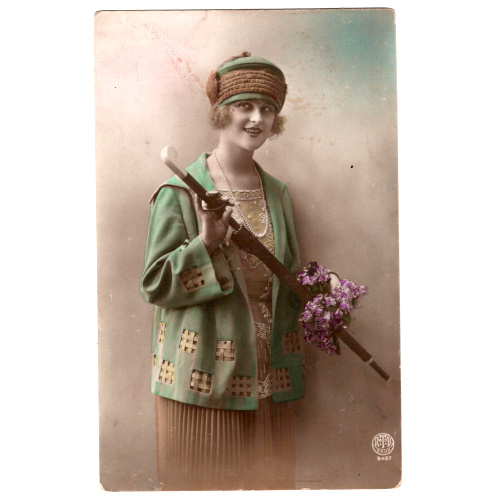 1920s Postcard of Women in Art Deco Clothing (ANPC-007)