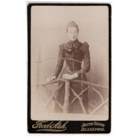 Cabinet Card of a Young Woman by Fred Ash Blackpool (ANPI-006)