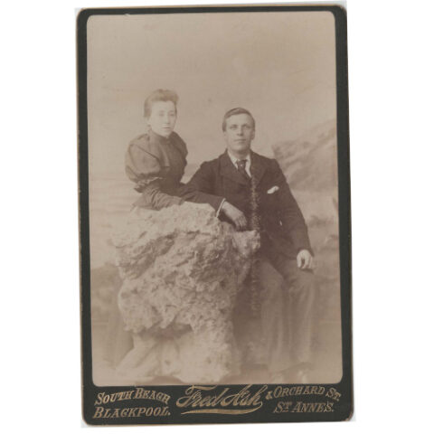 Cabinet Card of a Couple by Fred Ash Blackpool & St Anne’s (ANPI-012)